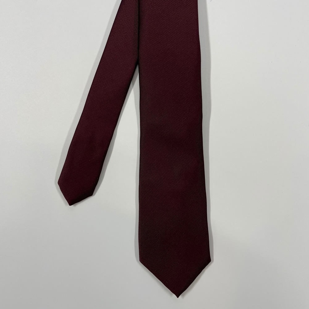 Topman Burgundy Ribbed Textured Necktie Mens One Size